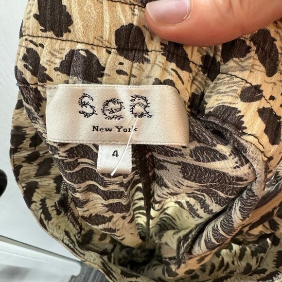 Sea New York leopard cheetah print wide leg stretchy waist cropped pants - Picture 8 of 9